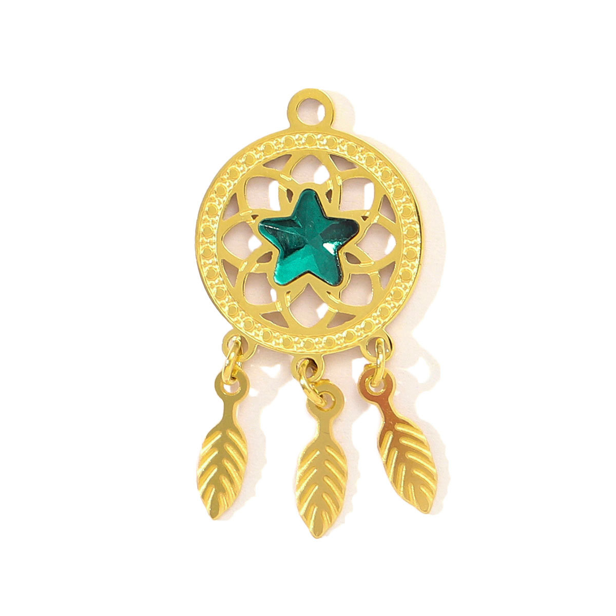6pcs/pack Fashion Stainless Steel Enamel Heart Snake Diy Charm Women Dream Catcher Star Necklace Pendant Star Evil Eye Jewelry