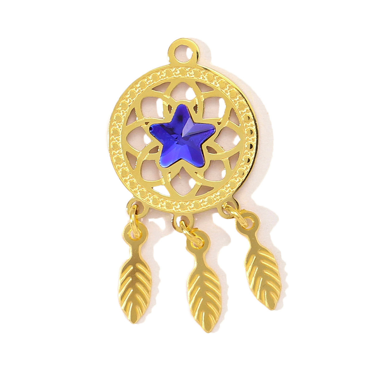 6pcs/pack Fashion Stainless Steel Enamel Heart Snake Diy Charm Women Dream Catcher Star Necklace Pendant Star Evil Eye Jewelry