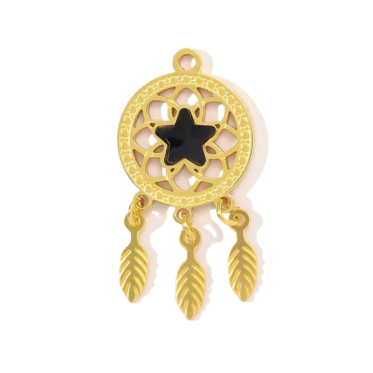 6pcs/pack Fashion Stainless Steel Enamel Heart Snake Diy Charm Women Dream Catcher Star Necklace Pendant Star Evil Eye Jewelry