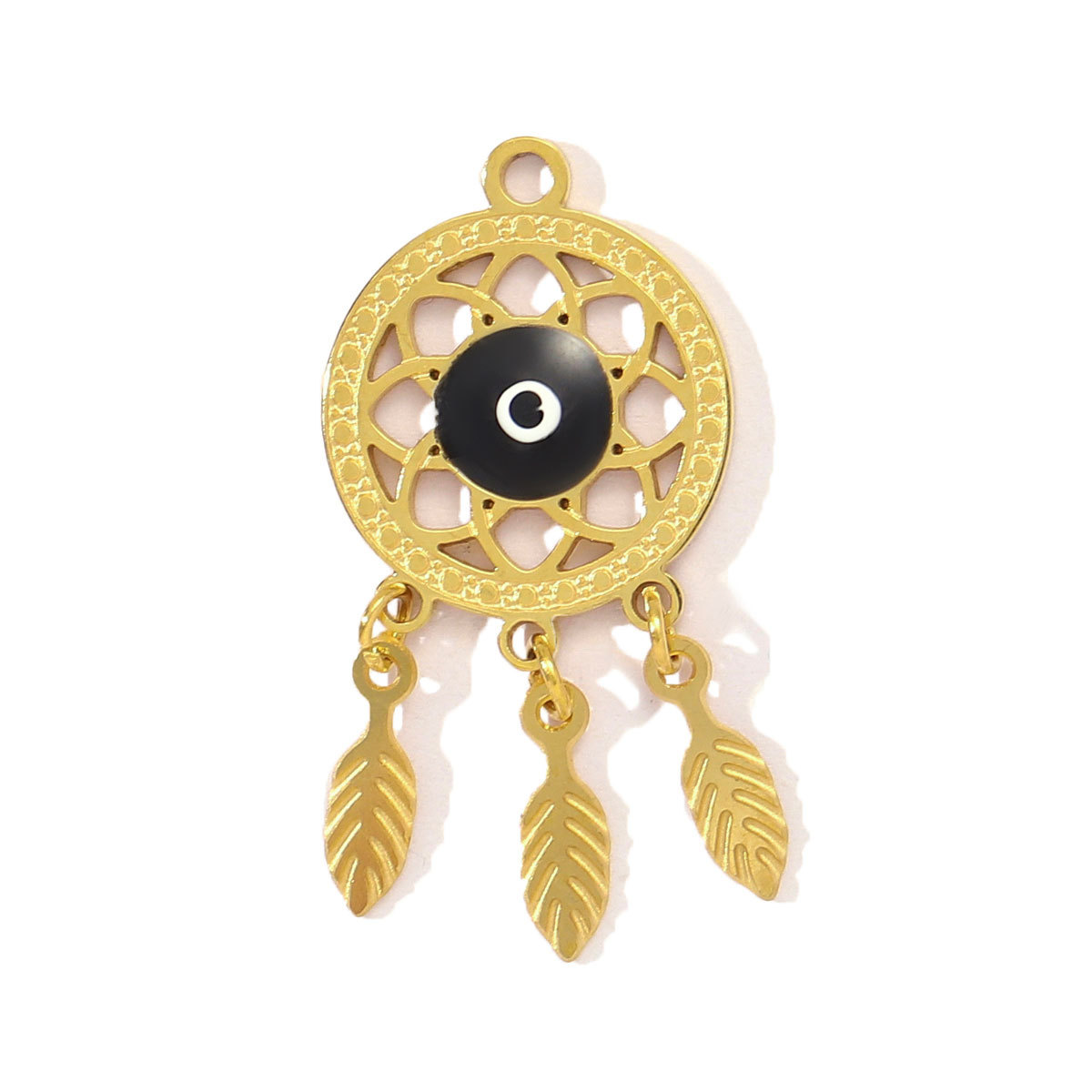 6pcs/pack Fashion Stainless Steel Enamel Heart Snake Diy Charm Women Dream Catcher Star Necklace Pendant Star Evil Eye Jewelry