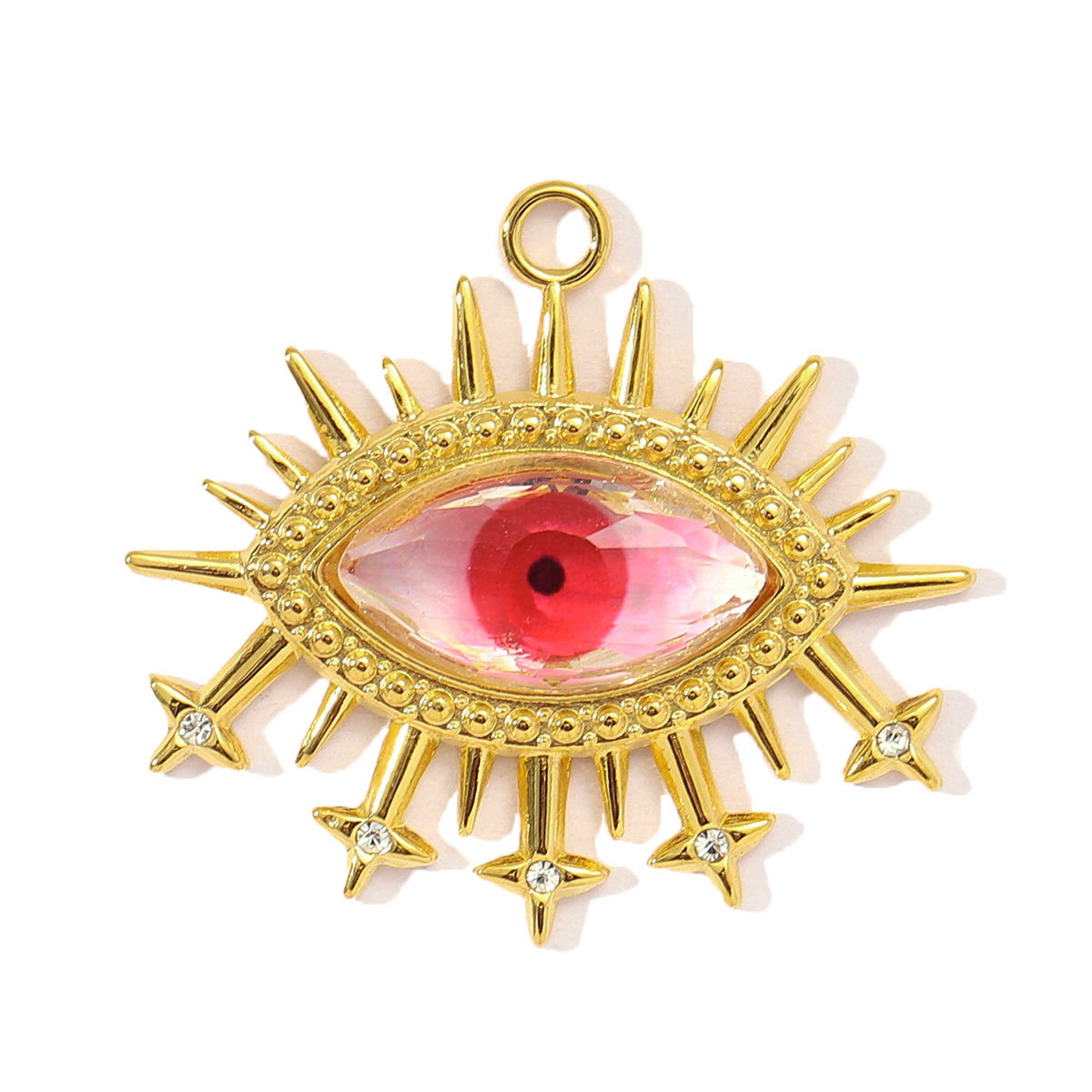 6pcs/pack Fashion Stainless Steel Enamel Heart Snake Diy Charm Women Dream Catcher Star Necklace Pendant Star Evil Eye Jewelry
