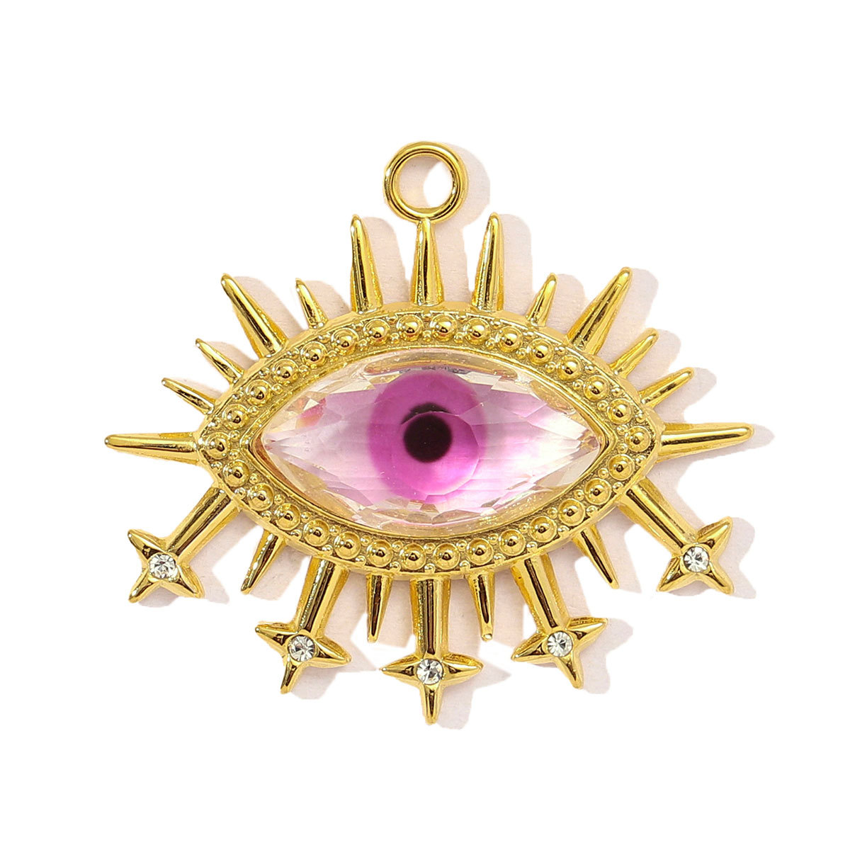 6pcs/pack Fashion Stainless Steel Enamel Heart Snake Diy Charm Women Dream Catcher Star Necklace Pendant Star Evil Eye Jewelry