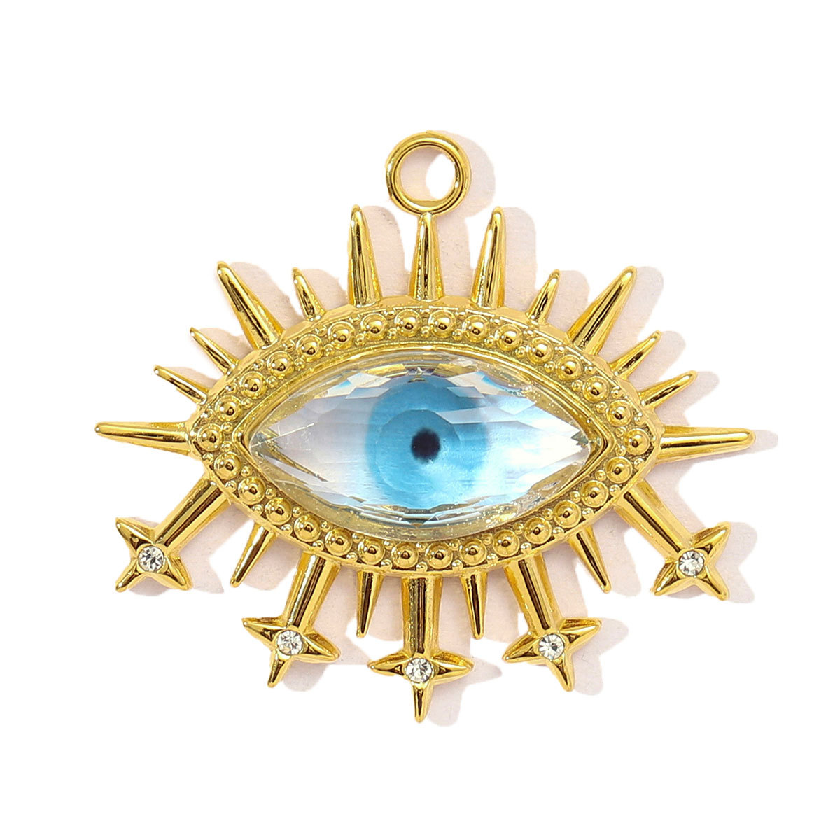 6pcs/pack Fashion Stainless Steel Enamel Heart Snake Diy Charm Women Dream Catcher Star Necklace Pendant Star Evil Eye Jewelry