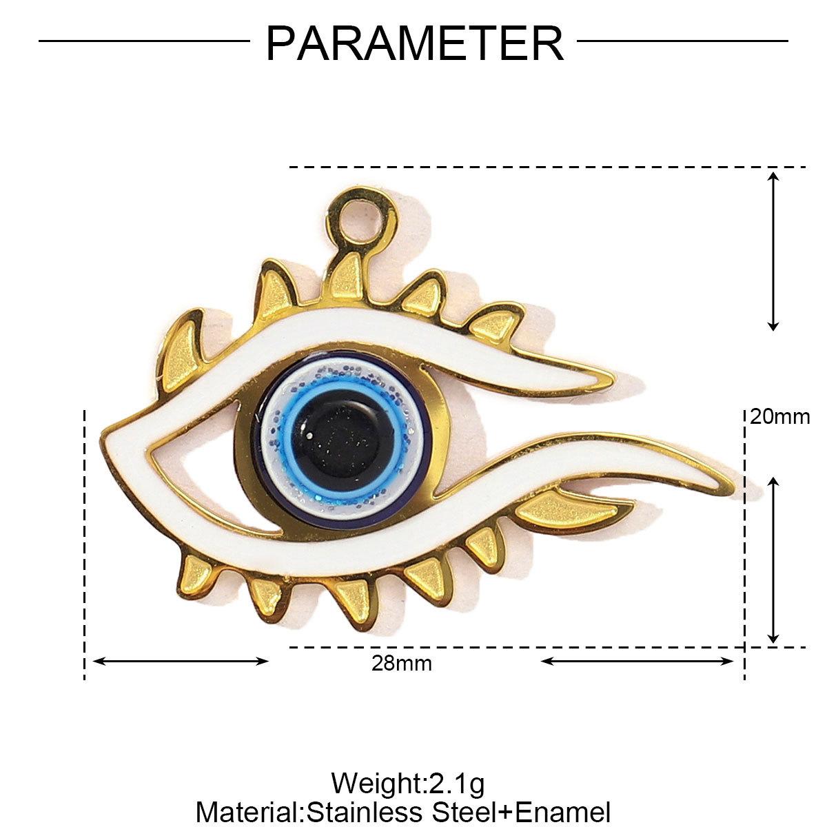6pcs/pack Fashion Stainless Steel Enamel Heart Snake Diy Charm Women Dream Catcher Star Necklace Pendant Star Evil Eye Jewelry
