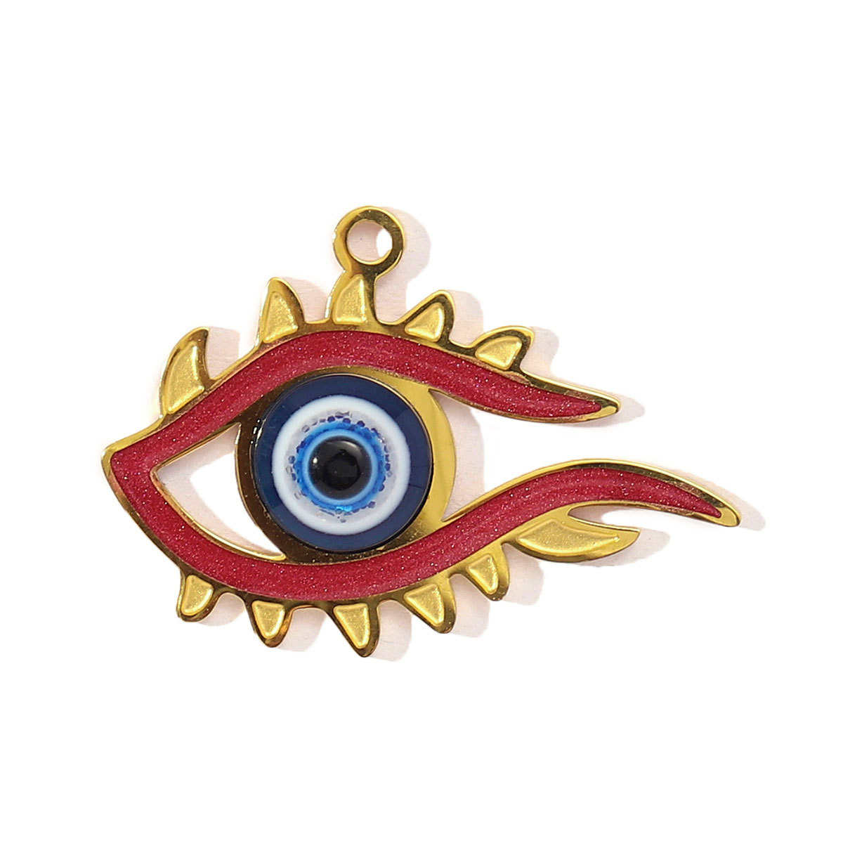 6pcs/pack Fashion Stainless Steel Enamel Heart Snake Diy Charm Women Dream Catcher Star Necklace Pendant Star Evil Eye Jewelry