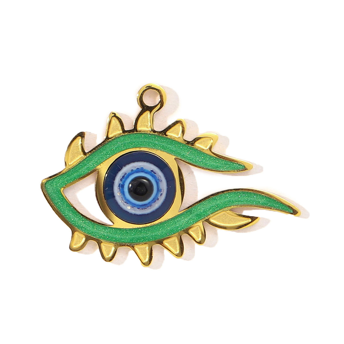 6pcs/pack Fashion Stainless Steel Enamel Heart Snake Diy Charm Women Dream Catcher Star Necklace Pendant Star Evil Eye Jewelry