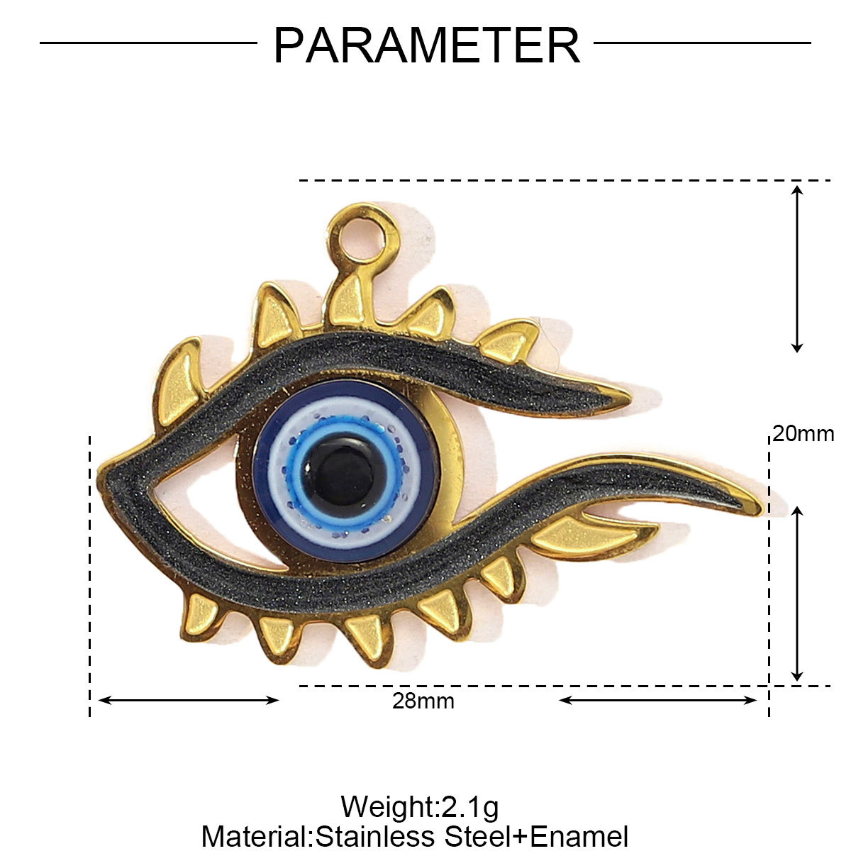 6pcs/pack Fashion Stainless Steel Enamel Heart Snake Diy Charm Women Dream Catcher Star Necklace Pendant Star Evil Eye Jewelry