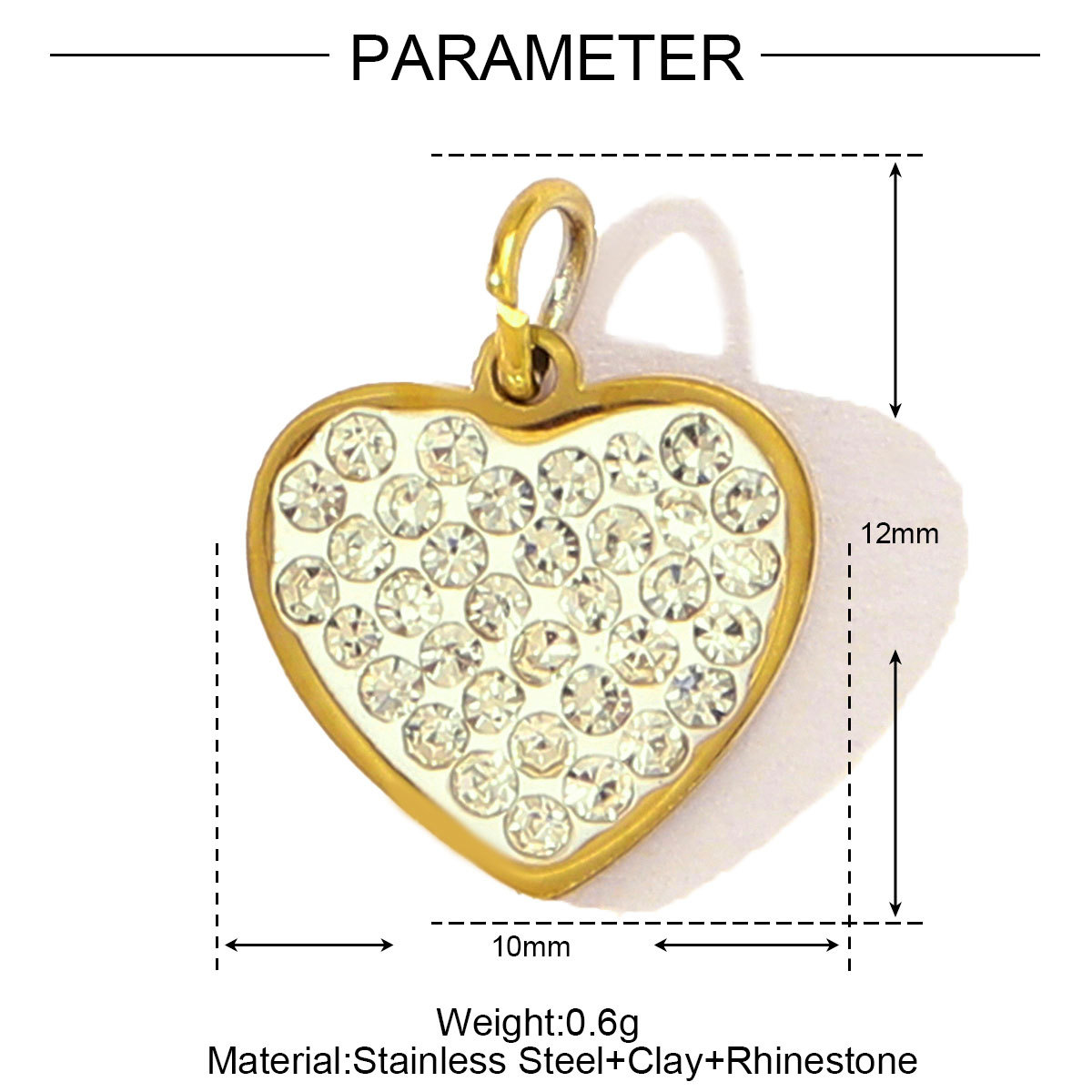 6pcs/pack Fashion Stainless Steel Rhinestone Heart Clover Diy Bracelet Charm Women Crown Owl Sun Necklace Pendant Puzzle Jewelry