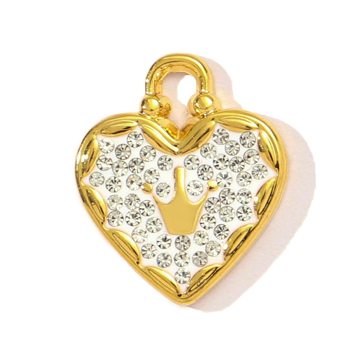 6pcs/pack Fashion Stainless Steel Rhinestone Heart Clover Diy Bracelet Charm Women Crown Owl Sun Necklace Pendant Puzzle Jewelry