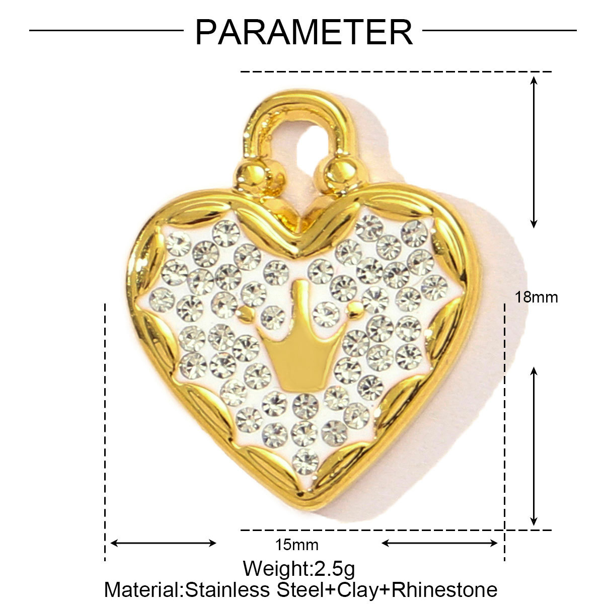 6pcs/pack Fashion Stainless Steel Rhinestone Heart Clover Diy Bracelet Charm Women Crown Owl Sun Necklace Pendant Puzzle Jewelry