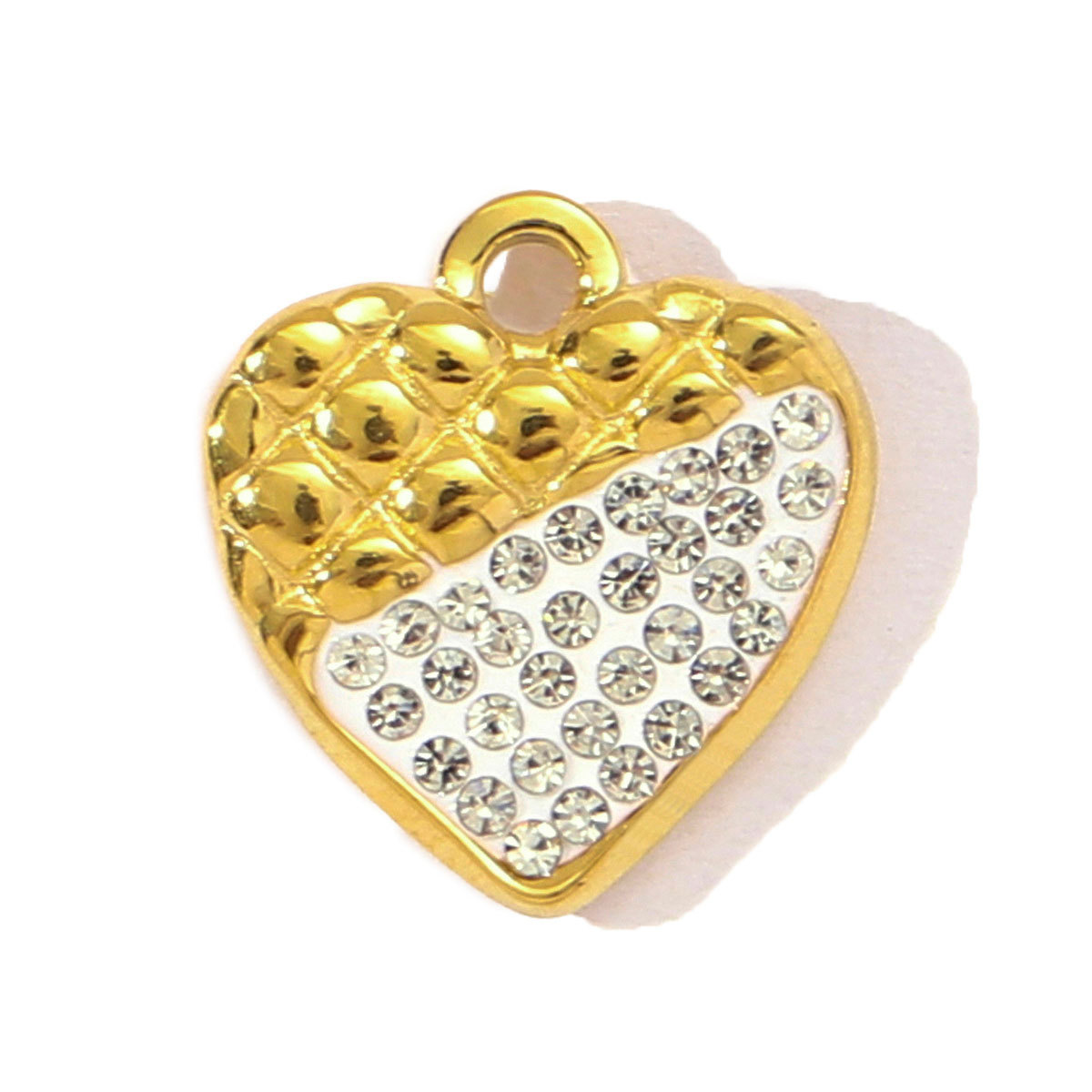 6pcs/pack Fashion Stainless Steel Rhinestone Heart Clover Diy Bracelet Charm Women Crown Owl Sun Necklace Pendant Puzzle Jewelry