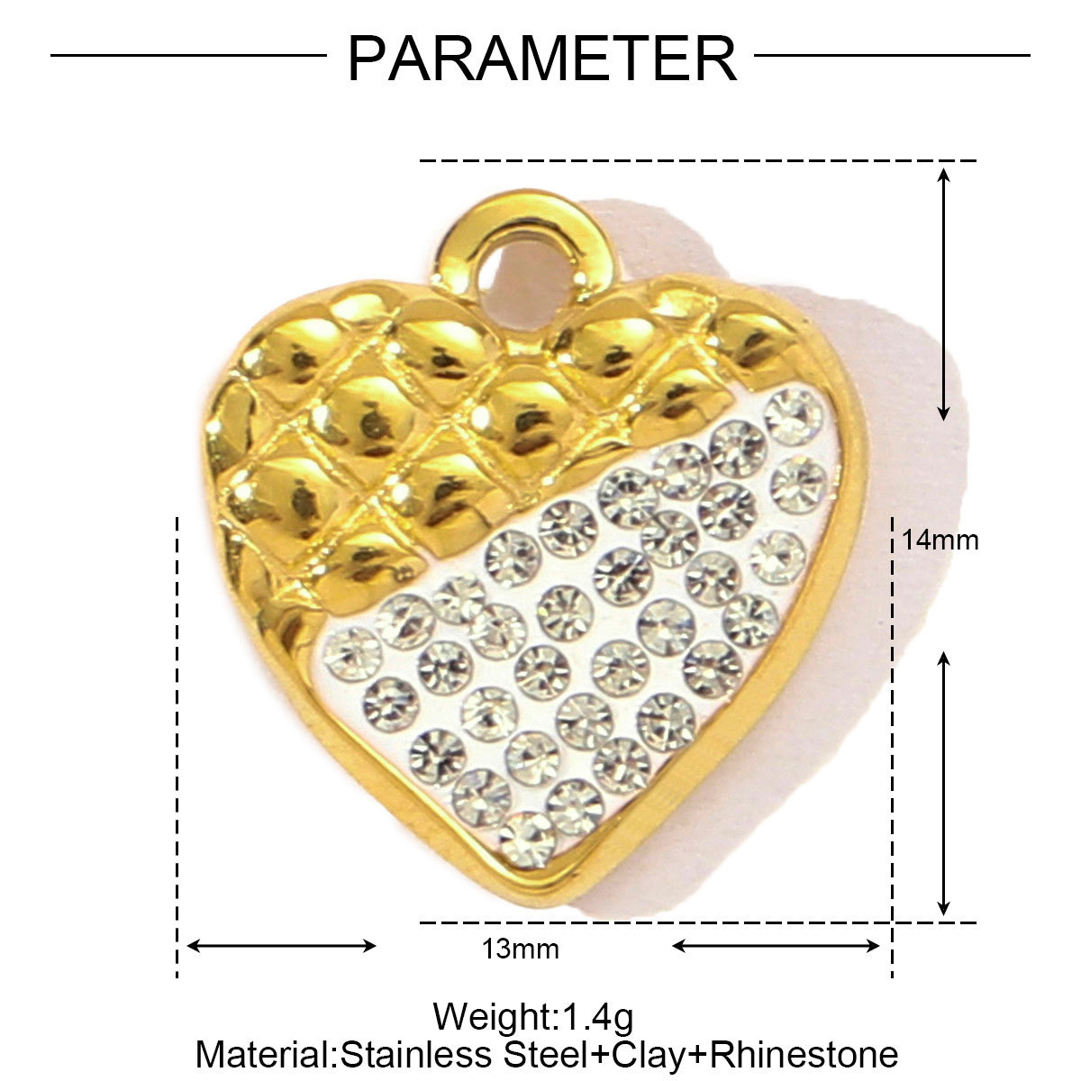 6pcs/pack Fashion Stainless Steel Rhinestone Heart Clover Diy Bracelet Charm Women Crown Owl Sun Necklace Pendant Puzzle Jewelry