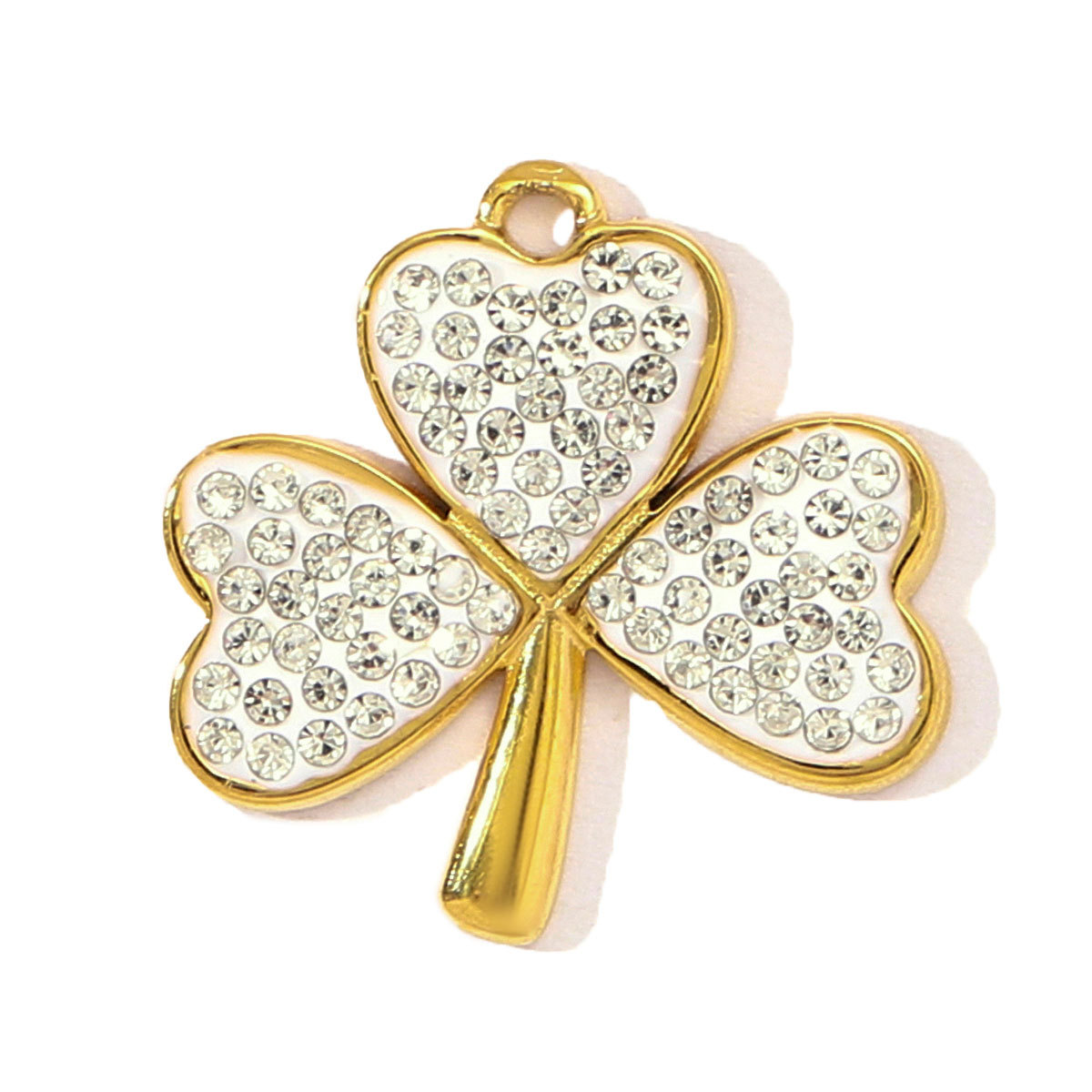 6pcs/pack Fashion Stainless Steel Rhinestone Heart Clover Diy Bracelet Charm Women Crown Owl Sun Necklace Pendant Puzzle Jewelry