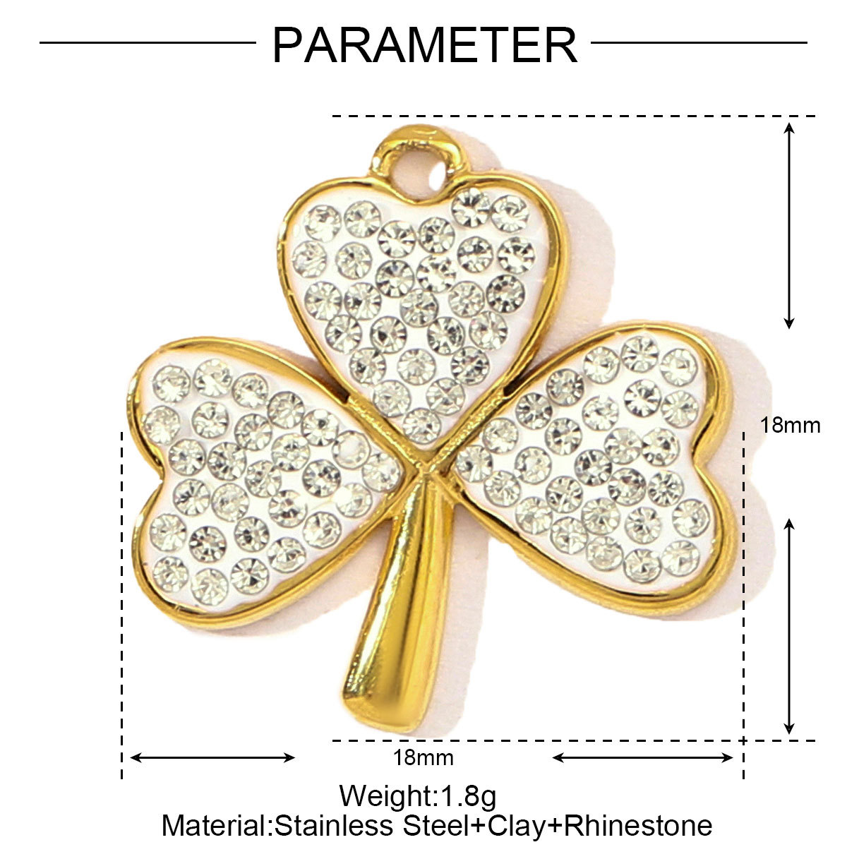 6pcs/pack Fashion Stainless Steel Rhinestone Heart Clover Diy Bracelet Charm Women Crown Owl Sun Necklace Pendant Puzzle Jewelry