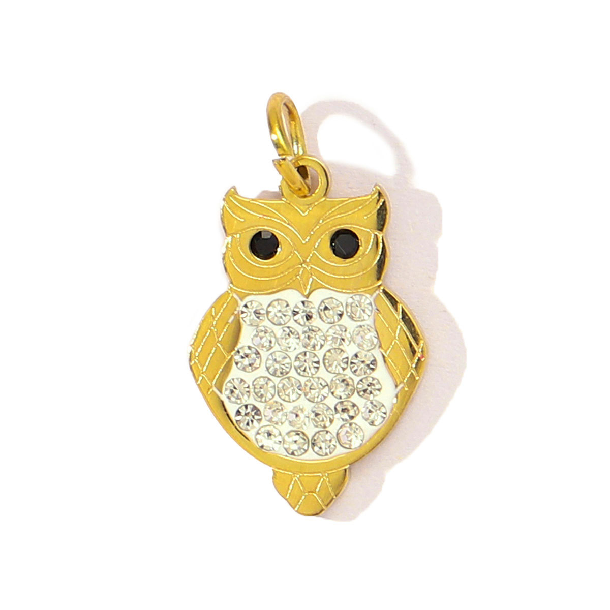 6pcs/pack Fashion Stainless Steel Rhinestone Heart Clover Diy Bracelet Charm Women Crown Owl Sun Necklace Pendant Puzzle Jewelry