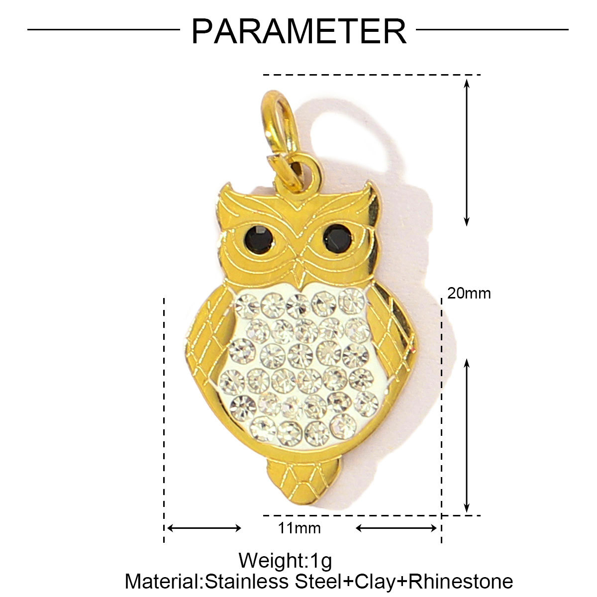 6pcs/pack Fashion Stainless Steel Rhinestone Heart Clover Diy Bracelet Charm Women Crown Owl Sun Necklace Pendant Puzzle Jewelry