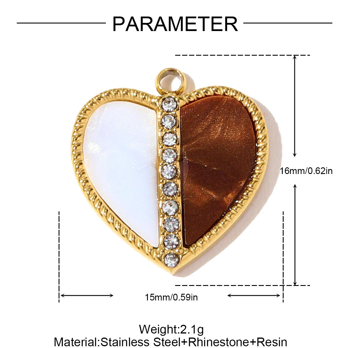 6pcs/pack Stainless Steel Crystal Double love Heart Necklace Pendant Moon Elephant DIY Charm Women Good Luck Clover Jewelry Wholesale