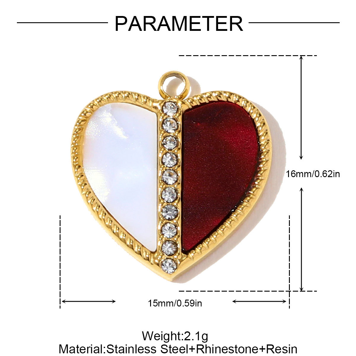 6pcs/pack Stainless Steel Crystal Double love Heart Necklace Pendant Moon Elephant DIY Charm Women Good Luck Clover Jewelry Wholesale