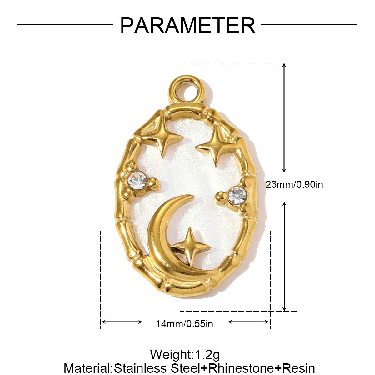6pcs/pack Stainless Steel Crystal Double love Heart Necklace Pendant Moon Elephant DIY Charm Women Good Luck Clover Jewelry Wholesale