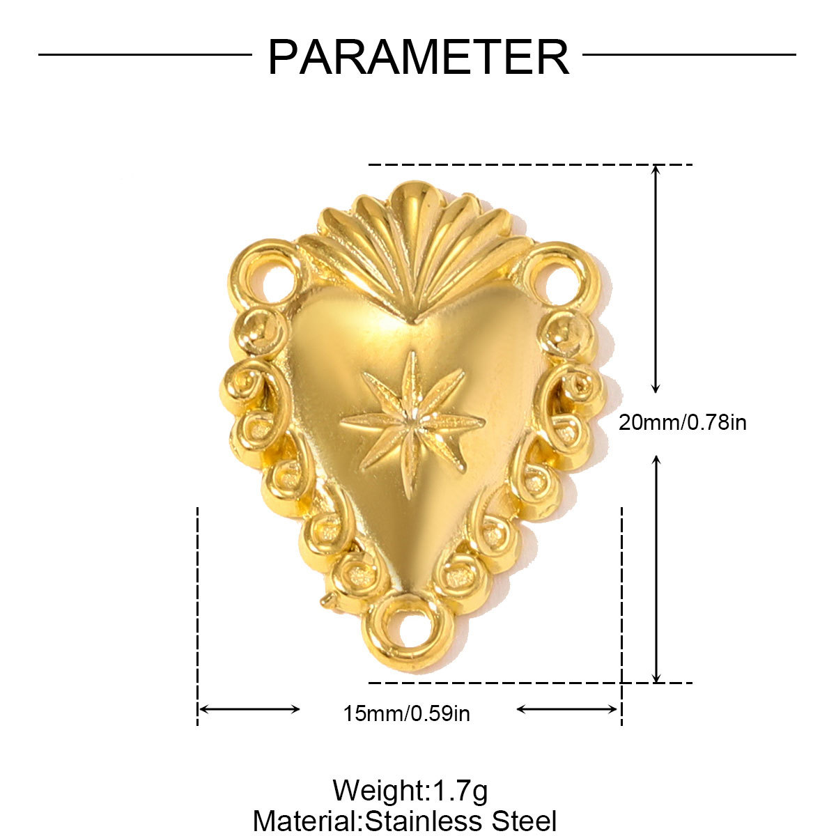 6pcs/pack Stainless Steel Crystal Double love Heart Necklace Pendant Moon Elephant DIY Charm Women Good Luck Clover Jewelry Wholesale