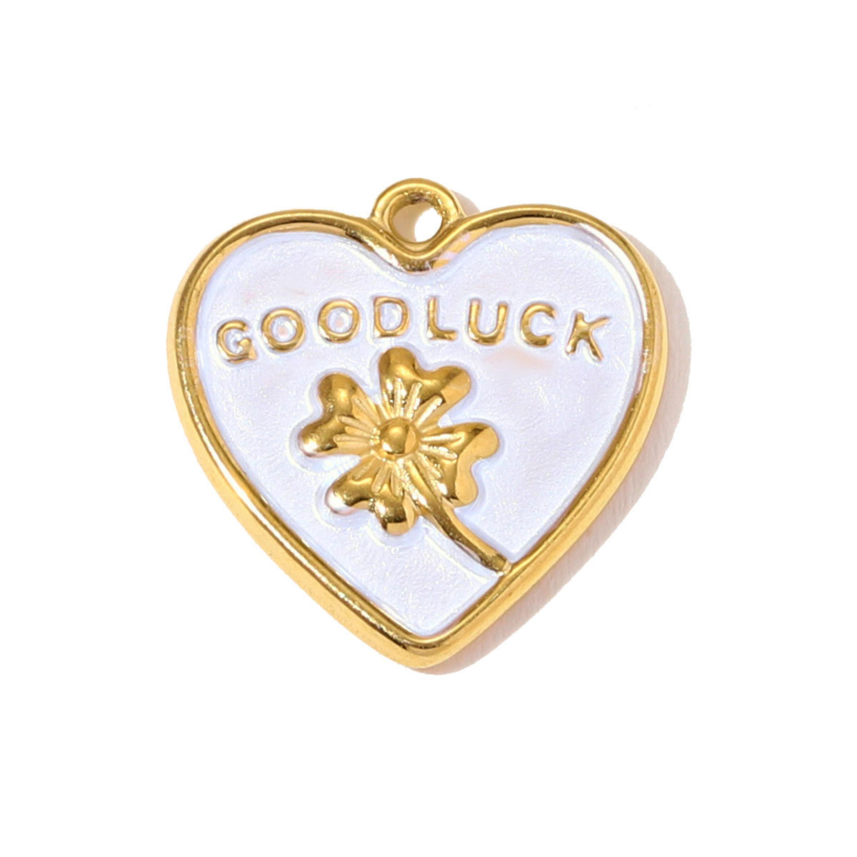 6pcs/pack Stainless Steel Crystal Double love Heart Necklace Pendant Moon Elephant DIY Charm Women Good Luck Clover Jewelry Wholesale