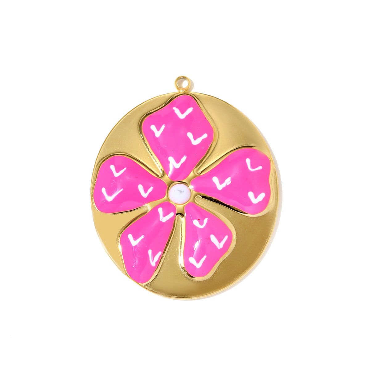 6pcs/pack Stainless Steel Good Luck Star Necklace Pendant Snake Heart DIY Earring Charm Women Enamel Flower Clover Jewelry Wholesale