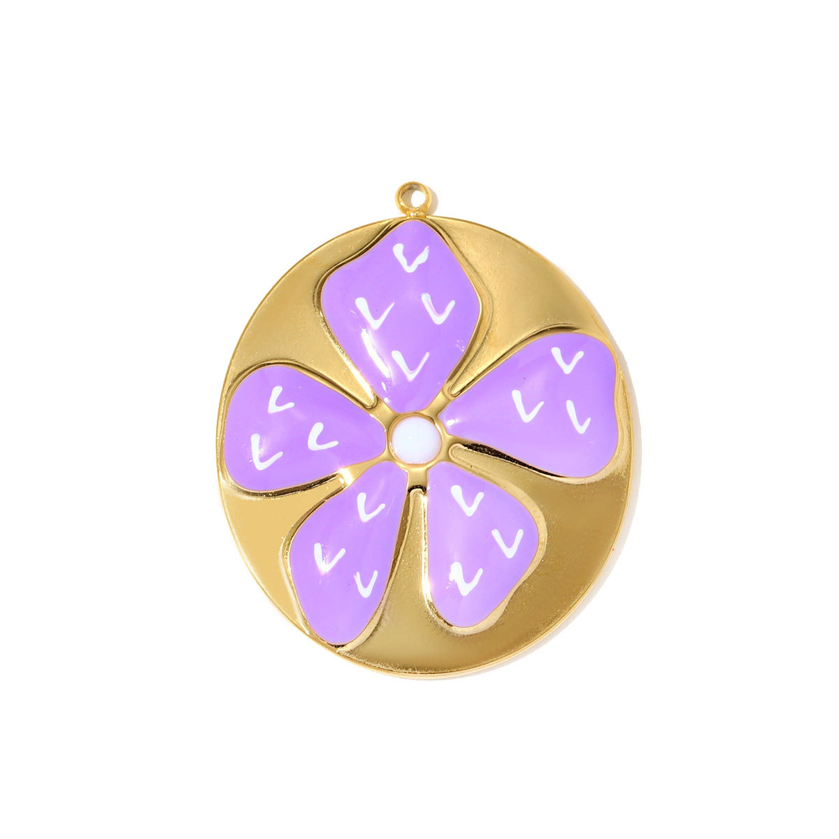 6pcs/pack Stainless Steel Good Luck Star Necklace Pendant Snake Heart DIY Earring Charm Women Enamel Flower Clover Jewelry Wholesale