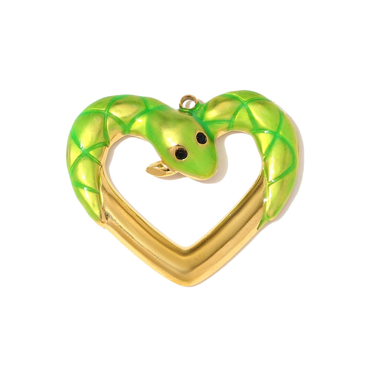6pcs/pack Stainless Steel Good Luck Star Necklace Pendant Snake Heart DIY Earring Charm Women Enamel Flower Clover Jewelry Wholesale