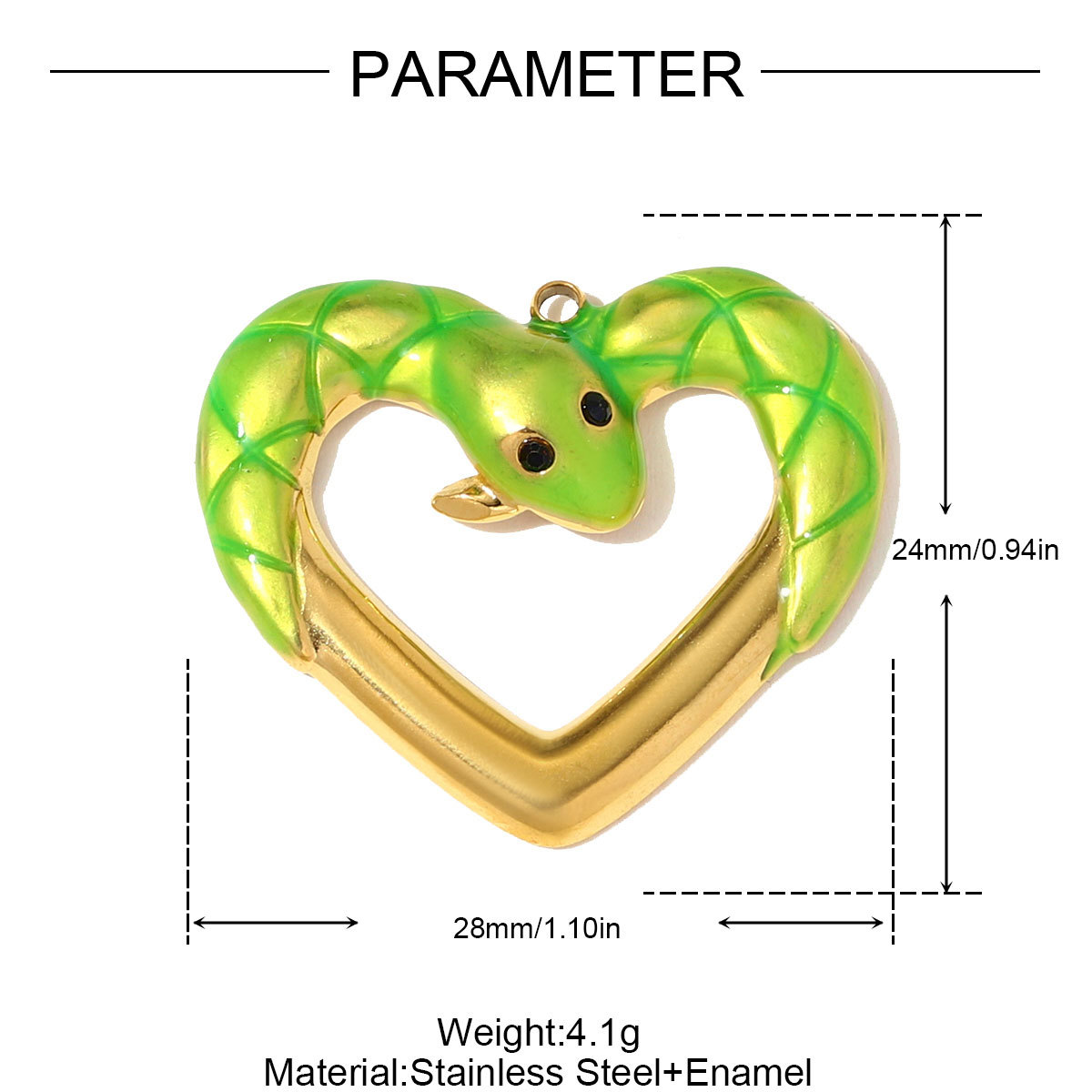 6pcs/pack Stainless Steel Good Luck Star Necklace Pendant Snake Heart DIY Earring Charm Women Enamel Flower Clover Jewelry Wholesale