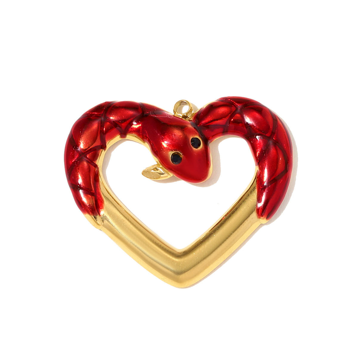 6pcs/pack Stainless Steel Good Luck Star Necklace Pendant Snake Heart DIY Earring Charm Women Enamel Flower Clover Jewelry Wholesale