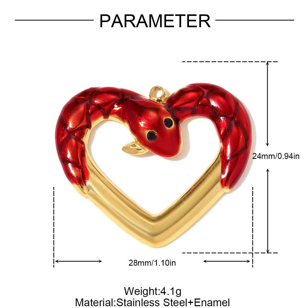 6pcs/pack Stainless Steel Good Luck Star Necklace Pendant Snake Heart DIY Earring Charm Women Enamel Flower Clover Jewelry Wholesale