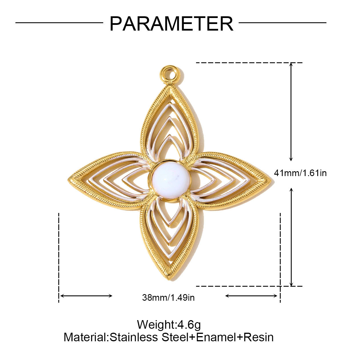 6pcs/pack Stainless Steel Good Luck Star Necklace Pendant Snake Heart DIY Earring Charm Women Enamel Flower Clover Jewelry Wholesale