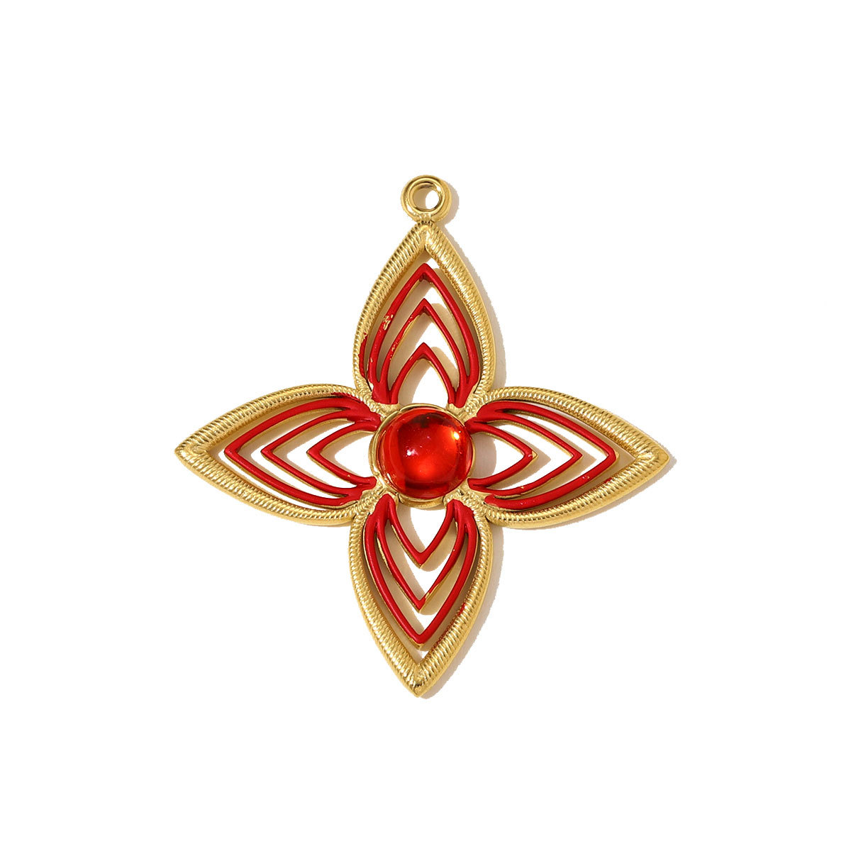 6pcs/pack Stainless Steel Good Luck Star Necklace Pendant Snake Heart DIY Earring Charm Women Enamel Flower Clover Jewelry Wholesale