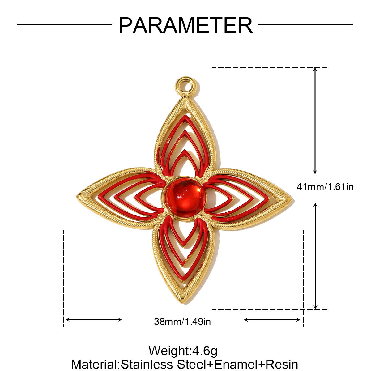 6pcs/pack Stainless Steel Good Luck Star Necklace Pendant Snake Heart DIY Earring Charm Women Enamel Flower Clover Jewelry Wholesale