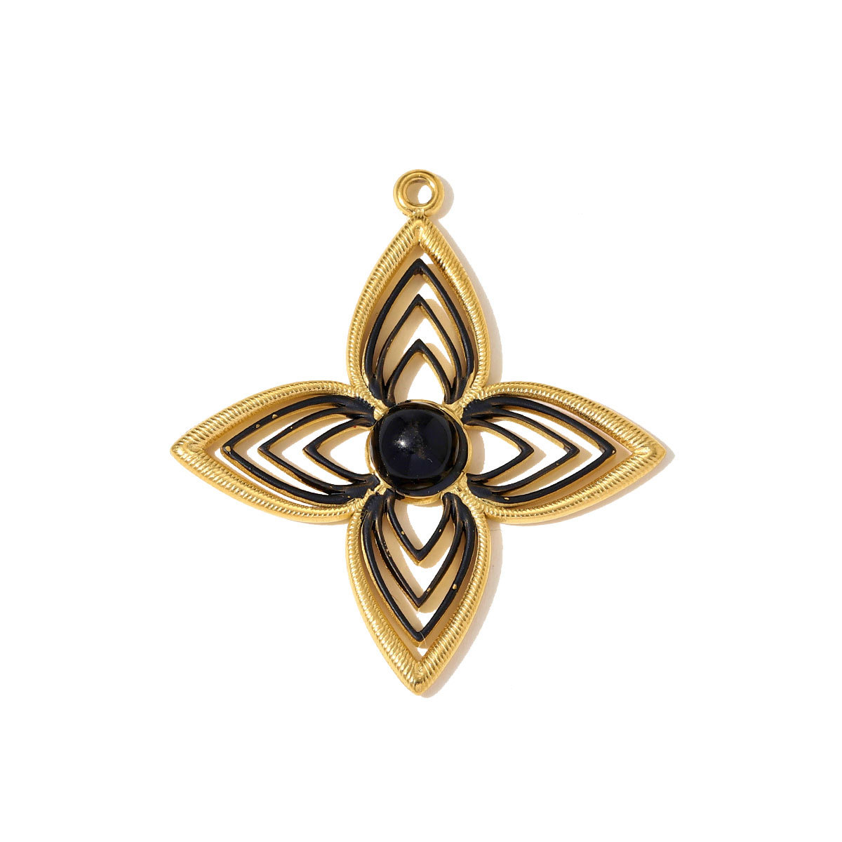 6pcs/pack Stainless Steel Good Luck Star Necklace Pendant Snake Heart DIY Earring Charm Women Enamel Flower Clover Jewelry Wholesale