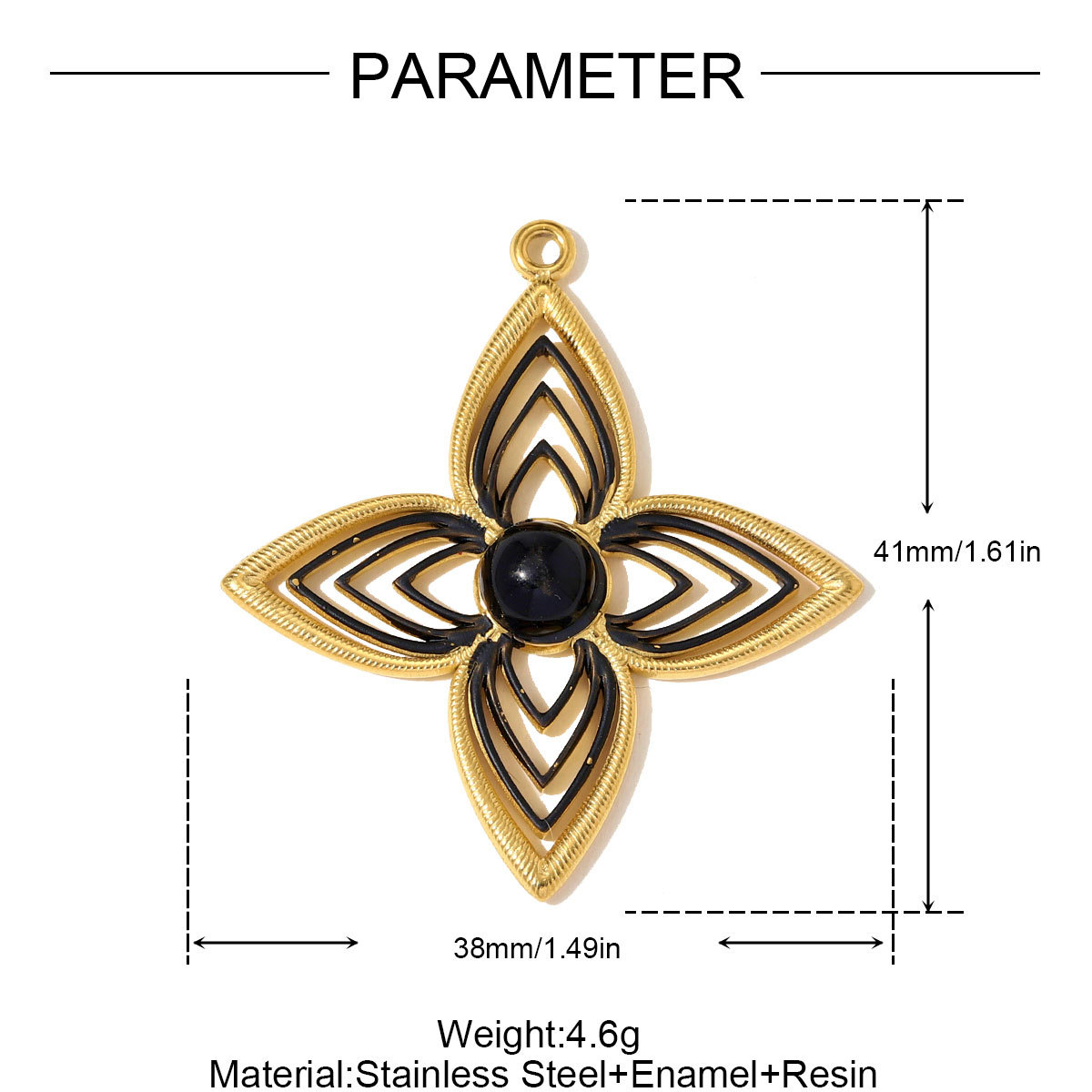 6pcs/pack Stainless Steel Good Luck Star Necklace Pendant Snake Heart DIY Earring Charm Women Enamel Flower Clover Jewelry Wholesale
