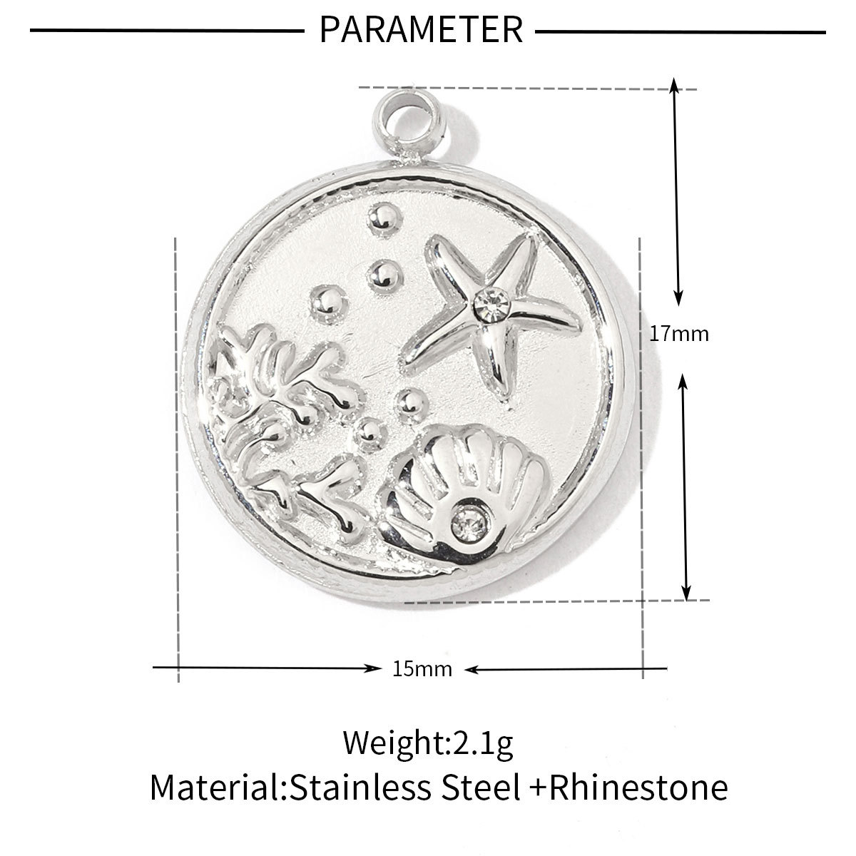 6pcs/pack Stainless Steel Heart Starfish Life Tree Charms Lock Sun Fingerprint Necklace DIY Small Pendant Wholesale