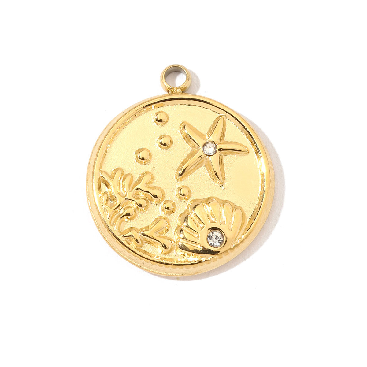 6pcs/pack Stainless Steel Heart Starfish Life Tree Charms Lock Sun Fingerprint Necklace DIY Small Pendant Wholesale