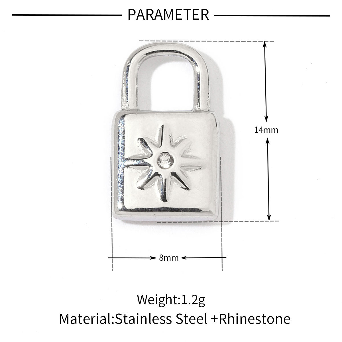6pcs/pack Stainless Steel Heart Starfish Life Tree Charms Lock Sun Fingerprint Necklace DIY Small Pendant Wholesale