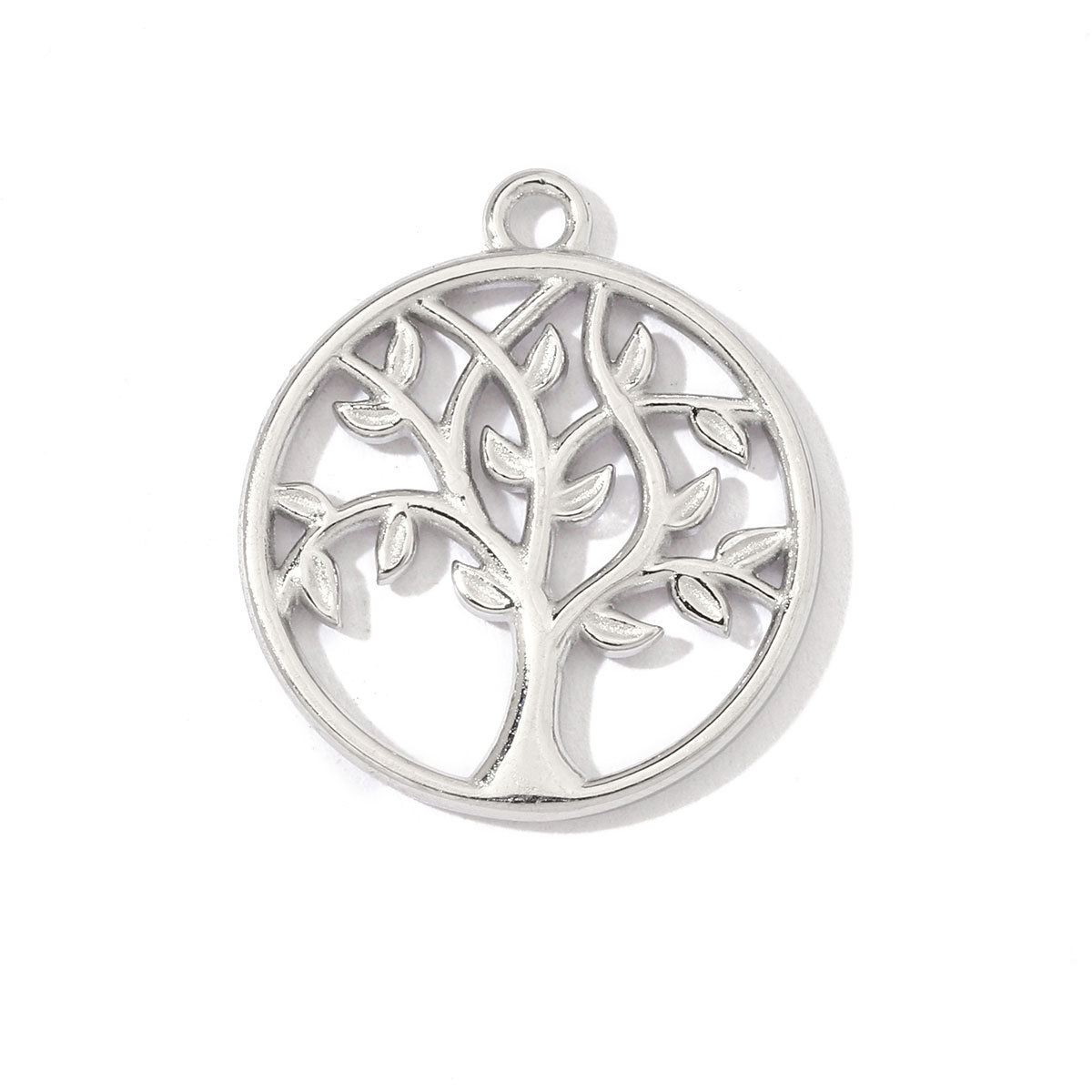 6pcs/pack Stainless Steel Heart Starfish Life Tree Charms Lock Sun Fingerprint Necklace DIY Small Pendant Wholesale