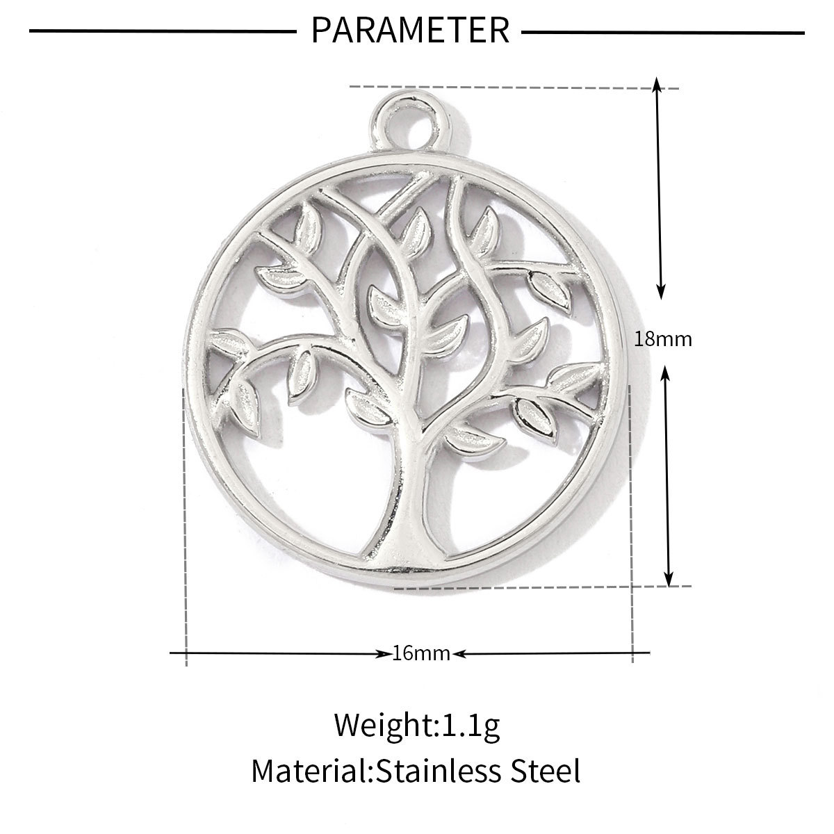 6pcs/pack Stainless Steel Heart Starfish Life Tree Charms Lock Sun Fingerprint Necklace DIY Small Pendant Wholesale