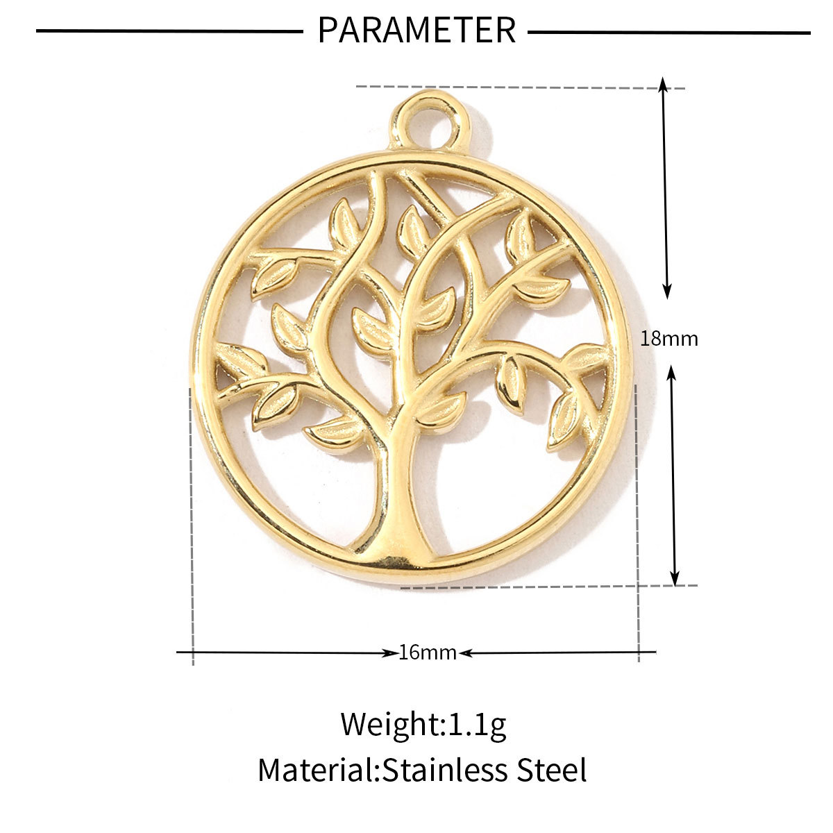 6pcs/pack Stainless Steel Heart Starfish Life Tree Charms Lock Sun Fingerprint Necklace DIY Small Pendant Wholesale