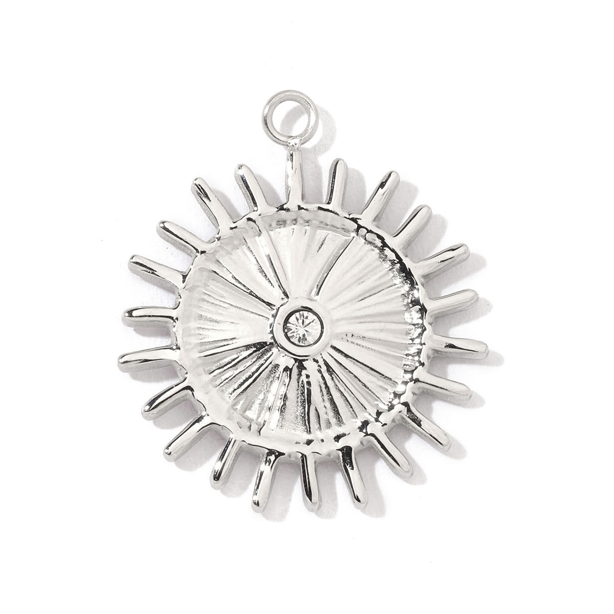 6pcs/pack French Retro Stainless Steel Sun Eye Star Charms Round Gold Color Coin Necklace DIY Small Pendant Wholesale