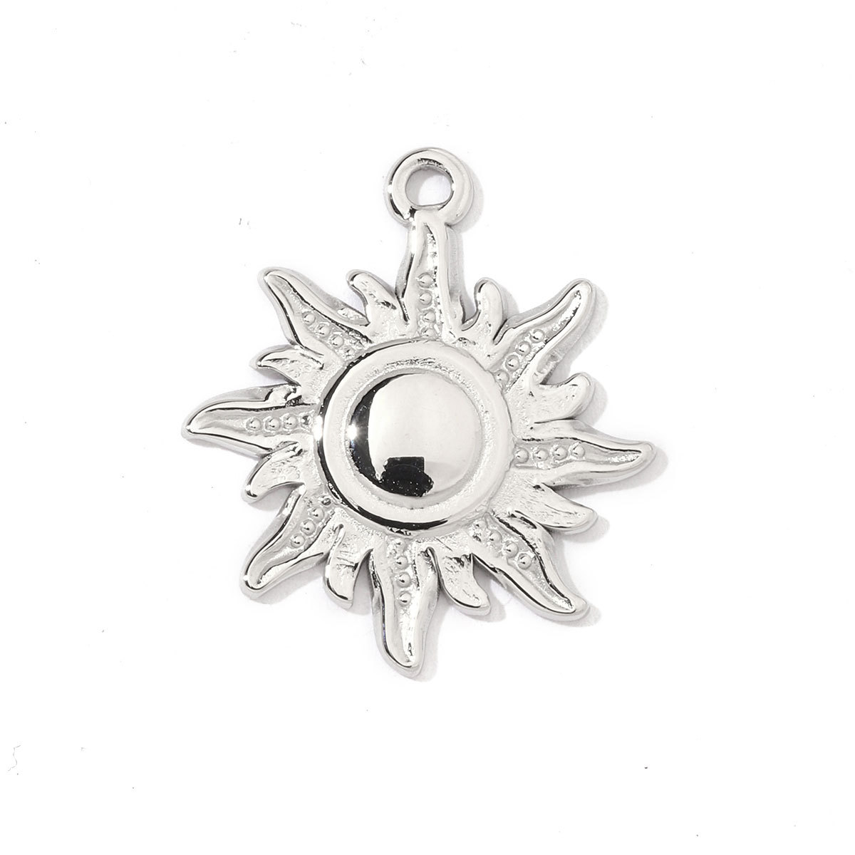 6pcs/pack French Retro Stainless Steel Sun Eye Star Charms Round Gold Color Coin Necklace DIY Small Pendant Wholesale