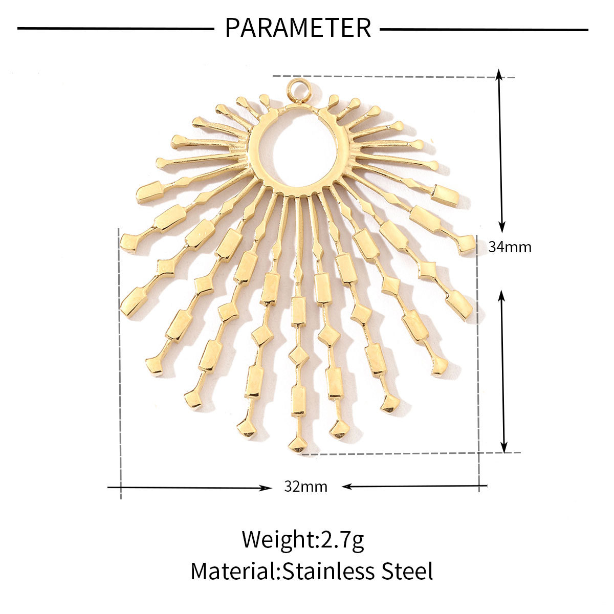 6pcs/pack Stainless Steel French Retro Geometric Charms Heart Love Circle Waterdroop Flower Necklace DIY Small Pendant