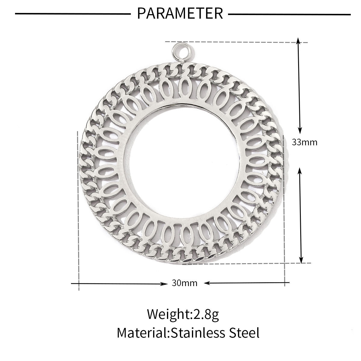 6pcs/pack Stainless Steel French Retro Geometric Charms Heart Love Circle Waterdroop Flower Necklace DIY Small Pendant