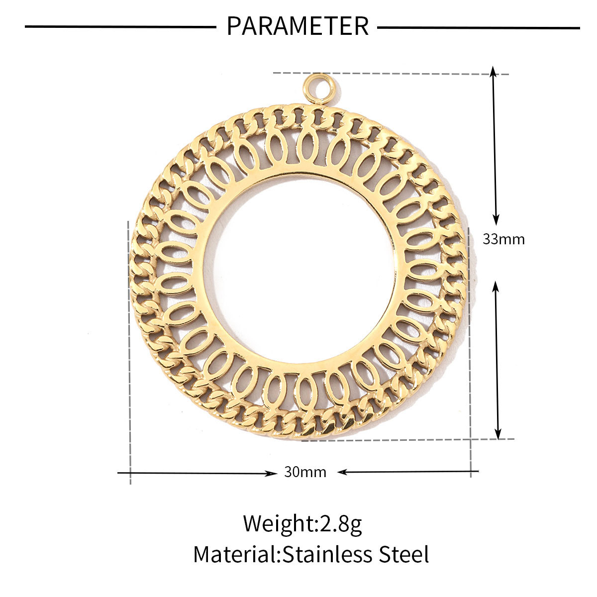 6pcs/pack Stainless Steel French Retro Geometric Charms Heart Love Circle Waterdroop Flower Necklace DIY Small Pendant