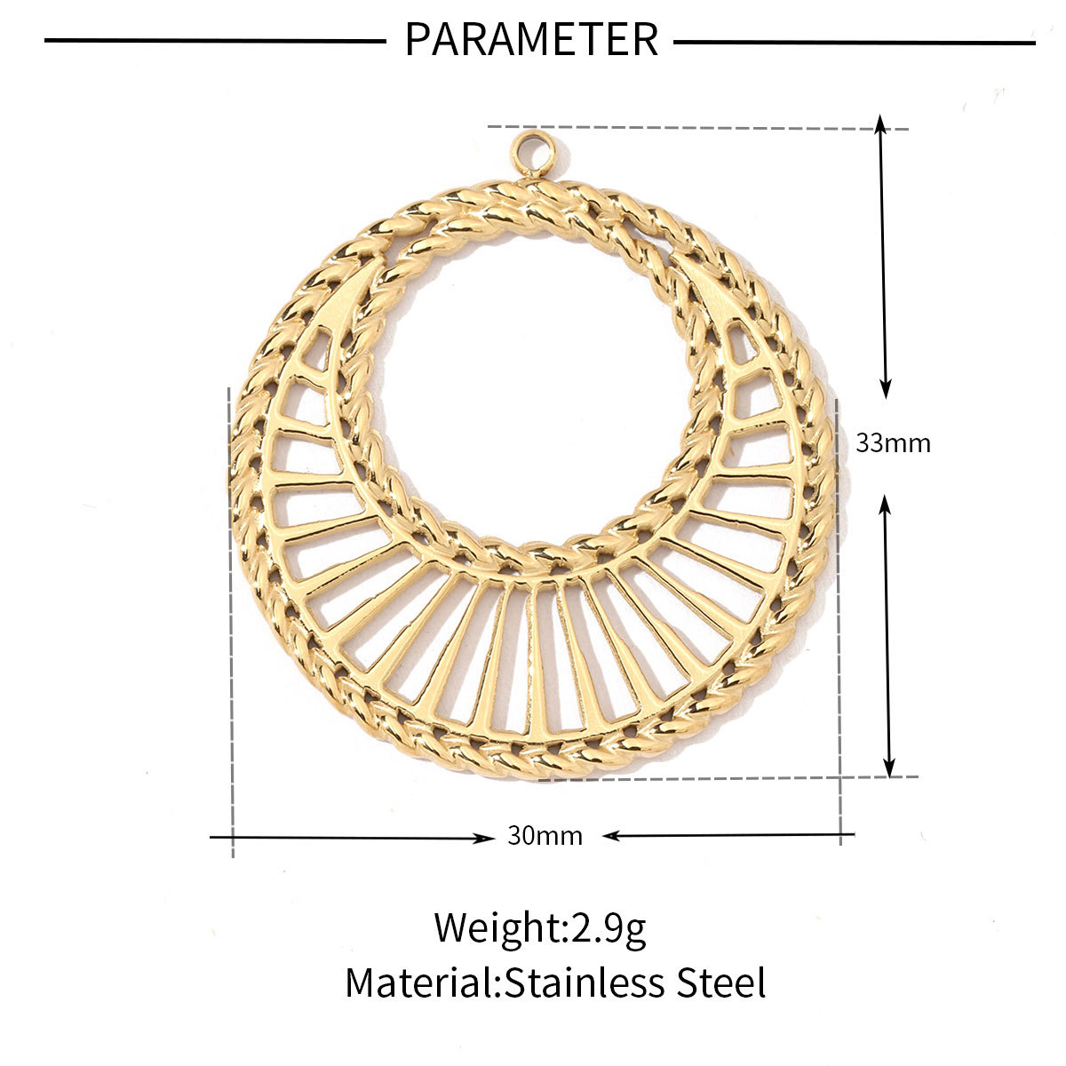 6pcs/pack Stainless Steel French Retro Geometric Charms Heart Love Circle Waterdroop Flower Necklace DIY Small Pendant