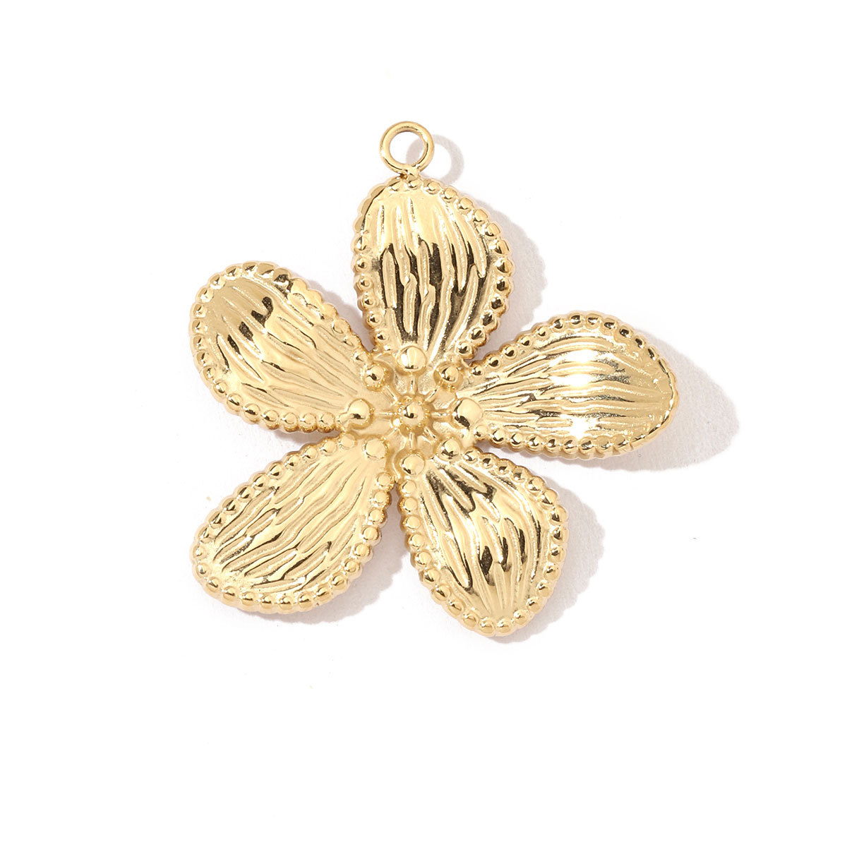 6pcs/pack Stainless Steel French Retro Geometric Charms Heart Love Circle Waterdroop Flower Necklace DIY Small Pendant
