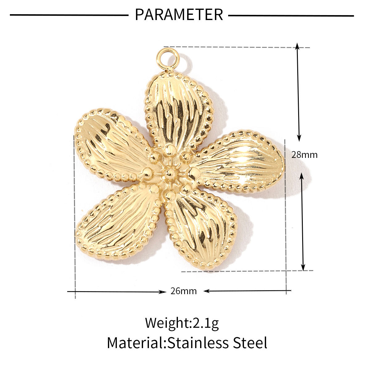 6pcs/pack Stainless Steel French Retro Geometric Charms Heart Love Circle Waterdroop Flower Necklace DIY Small Pendant